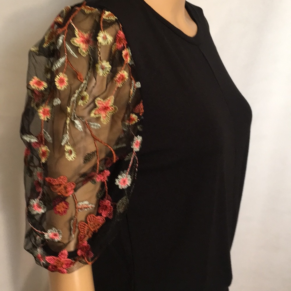 NWT Black Lace Short Sleeve Top - Picture 10 of 16